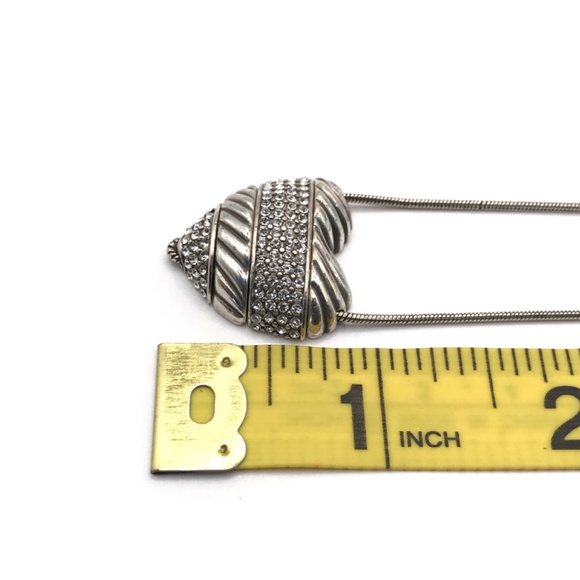 Brighton Pendant Necklace My Broken Crystal Heart Silver Plate 16.5-18.5" Chain - Picture 9 of 10